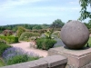 Blick vom Balkon auf den Rosengarten, Park Rosenhöhe, Darmstadt